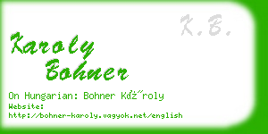 karoly bohner business card